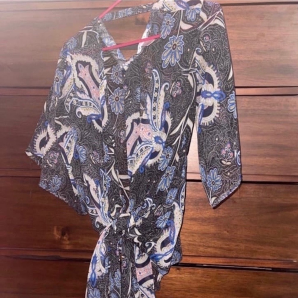 Macy’s | Say What? | Black Paisley Kimono Blouse